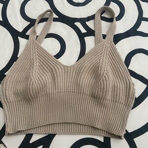 En Saison Taupe Ribbed Knit Bralette